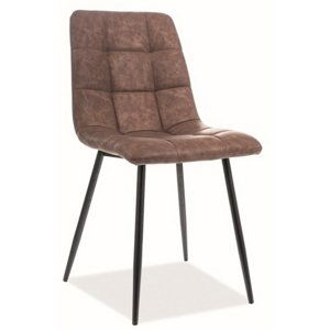 Jídelní čalouněná židle LOOK ekokůže hnědá/černá