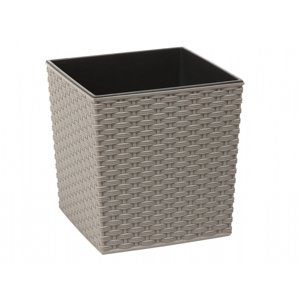 Obal na květník JUKA RATTAN ECO plastový 25x25x26cm