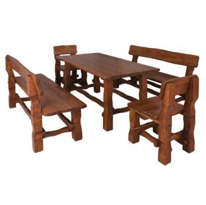 OM-101 zahradní sestava (1x stůl + 2x lavice + 2x židle) výběr barev