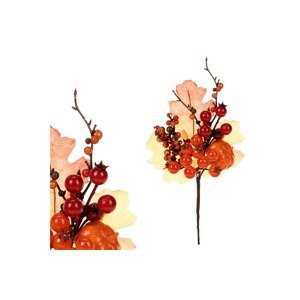 Větev s podzimními oranžovými přízdobami. Cena za 1ks. KUY054
