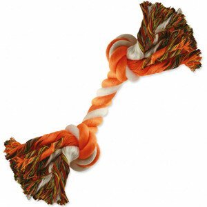 Hračka Dog Fantasy uzel bavlněný oranžovo-bílý 2 knoty 20cm