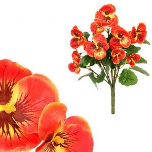 Maceška - kytice z umělých květin, barva oranžová. KT7196, sada 4 ks