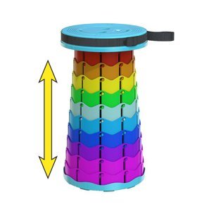 Teleskopická stolička SMARTY s LED osvětlením, barevná tyrkysová (Varianta: sada 2 ks)