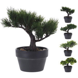 Květina umělá BONSAI STROM v květníku pr.10,5cm, v.19cm, mix druhů