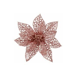 Vánoční hvězda s klipem 14x13 cm růžová
