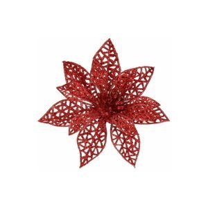 Vánoční hvězda s klipem 9x9 cm červená