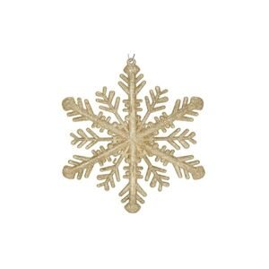 Vánoční ozdoba - Sněhová vločka se třpytkami 30cm, zlatá