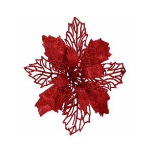 Vánoční hvězda s trnem 14x16 cm, červená