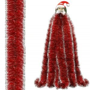 Vánoční řetěz Girlanda extra hustá 6m, červeno-bílá
