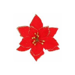 Vánoční hvězda s klipem 13x13 cm červená