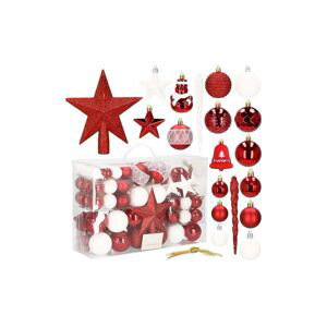 Maxi 105 dílná sada vánočních ozdob červeno-bílá