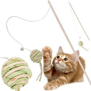 Hračka pro kočku, rybářský prut, míček, chrastítko na hraní