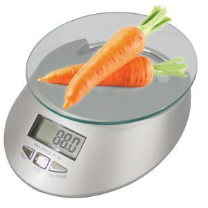 Elektronická skleněná kuchyňská váha 5kg / 1g hodiny