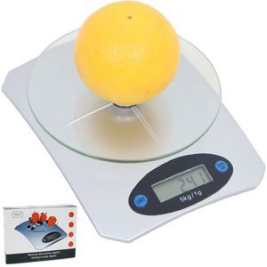Elektronická skleněná kuchyňská váha 5kg / 1g LCD