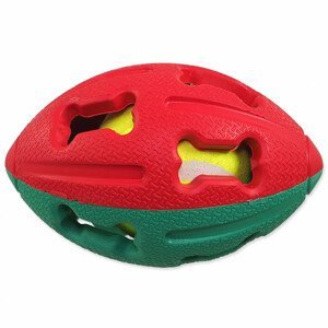 Míček Dog Fantasy gumový rugby tenisákem mix barev 12,5cm