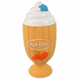 Hračka Dog Fantasy Latex pohár zmrzlinový se zvukem oranžová 15cm