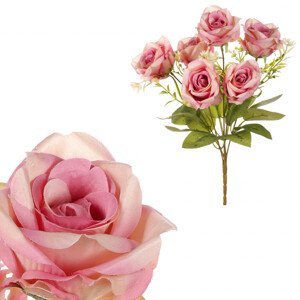 Růže v pugetu, fialová barva. KN7055 LILA, sada 6 ks
