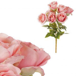 Růže v pugetu, růžová barva. KN7056 PINK, sada 3 ks