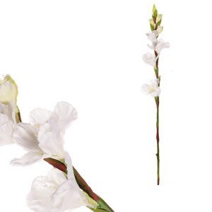 Gladiola, barva bílá. Květina umělá. KT7300 WT2, sada 4 ks