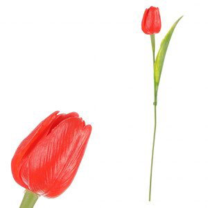 Tulipán plastový, barva tmavě oranžová. Ve svazku 12 ks. SG60104 RED3, sada 36 ks