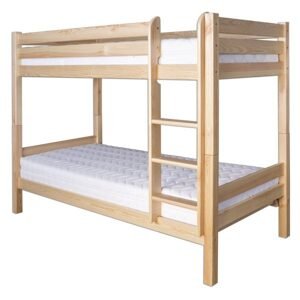 Dřevěná dvoupatrová postel LK136, 80x165x200, borovice