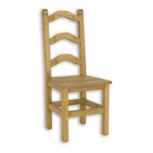 Židle z borovice KT705, šířka: š46, výška: š105, hloubka: g50 (Barva dřeva: Bílý vosk)