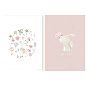 Plakát A3 Květiny a motýli