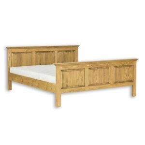 Borovicová postel LK701, délka: d200, šířka: s140, sada 5 ks (Barva dřeva: Anticky bílá)