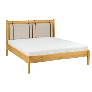 Borovicová postel LK706, délka: d200, šířka: s180, sada 5 ks (Barva dřeva: Bělená vosk)