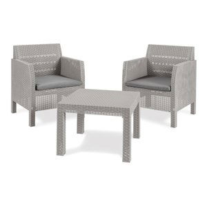 MATILDE 2 SEATER zahradní plastový set - šedá