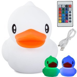 Dětská noční lampa LED kachna RGB USB dálkové ovládání