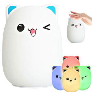 Dětské noční světlo led cat kitten rgb touch