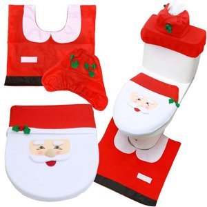 Vánoční koupelnový set s toaletním koberečkem Santa Claus