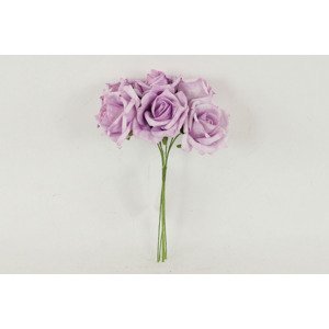 Růžičky, puget 6ks, barva fialová. Květina umělá pěnová. PRZ755461, sada 4 ks
