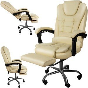 Kancelářská židle s podnožkou - bílá Malatec 23287