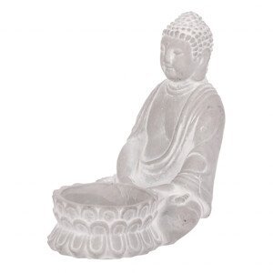 Budha, svícen na čajovou svíčku, betonová dekorace. SC1032, sada 6 ks