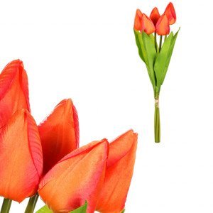 Tulipány v pugetu, barva oranžová. KN6121 OR, sada 6 ks