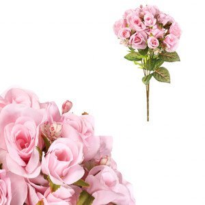 Růže v pugetu, růžová barva. KUY083 PINK, sada 4 ks