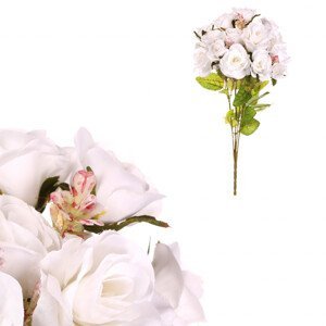 Růže v pugetu, bílá barva. KUY083 WT, sada 4 ks