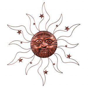 Slunce, kovová nástěnná dekorace. UM1016 COP-ANT, sada 2 ks