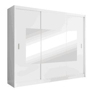 Skříň s posuvnými dveřmi, bílá, 250x215, MADRYT