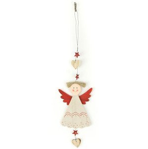Andělka, závěsná dřevěná vánoční dekorace ZA8631, sada 12 ks
