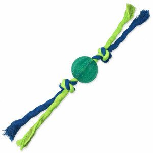 Hračka DOG FANTASY DENTAL MINT míček s provazem zelený 5 x 22 cm - Zákaznícke dni 28.3. – 30.4.2024