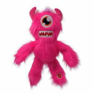 Hračka DOG FANTASY Monsters chlupaté jednooké strašidlo pískací růžové - Zákaznícke dni 28.3. – 30.4.2024