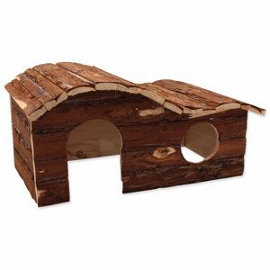 Domek SMALL ANIMALS kaskada dřevěný s kůrou 43 x 28 x 22 cm - Zákaznícke dni 28.3. – 30.4.2024
