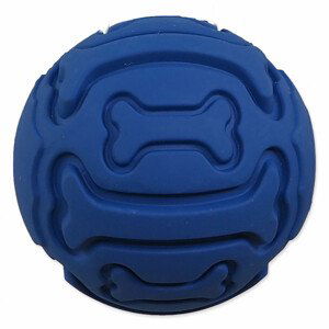 Míček DOG FANTASY gumový pískací modrý - vzor kost - Zákaznícke dni 28.3. – 30.4.2024