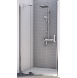 CONCEPT 300 STYLE sprchové dveře 1400x2000mm, jednokřídlé s pevnou stěnou v rovině, levé, aluchrom/čiré sklo