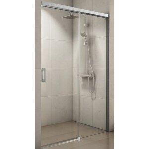 CONCEPT 300 STYLE sprchové dveře 1400x2000mm, posuvné, jednodílné, s pevnou stěnou v rovině, pravé, aluchrom/čiré sklo