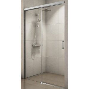 CONCEPT 300 STYLE sprchové dveře 1800x2000mm, posuvné, jednodílné, s pevnou stěnou v rovině, levé, aluchrom/čiré sklo
