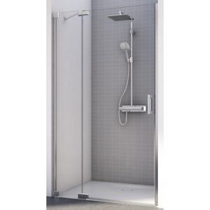 CONCEPT 300 STYLE sprchové dveře 900x2000mm, jednokřídlé s pevnou stěnou v rovině, levé, aluchrom/čiré sklo
